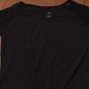 Black shirt girls with lace detail